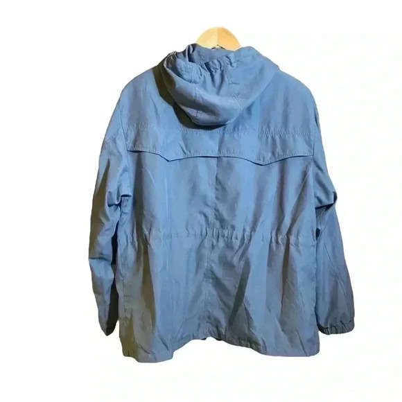 VGT GIACCA Jacket Hooded Front Pockets Drawstring Waist Light Blue Size L - Picture 4 of 16